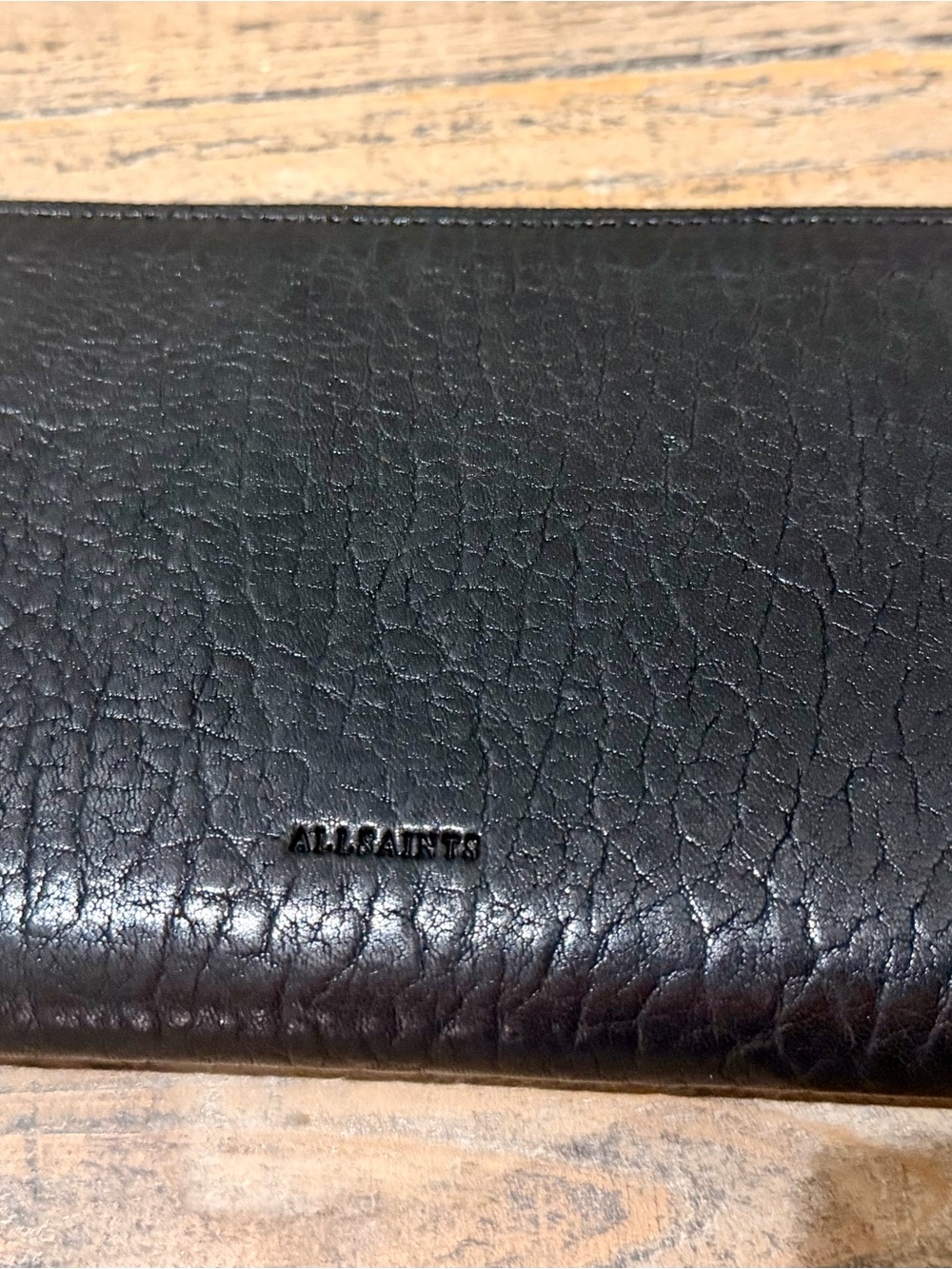 AllSaints Black Leather Wallet